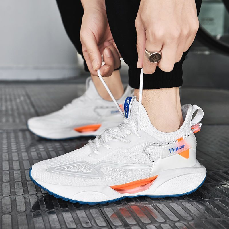 Flying Weaving Running 2024 Nuova moda coreana traspirante alla moda da uomo con allacciatura bassa scarpe casual da uomo_voghion.com