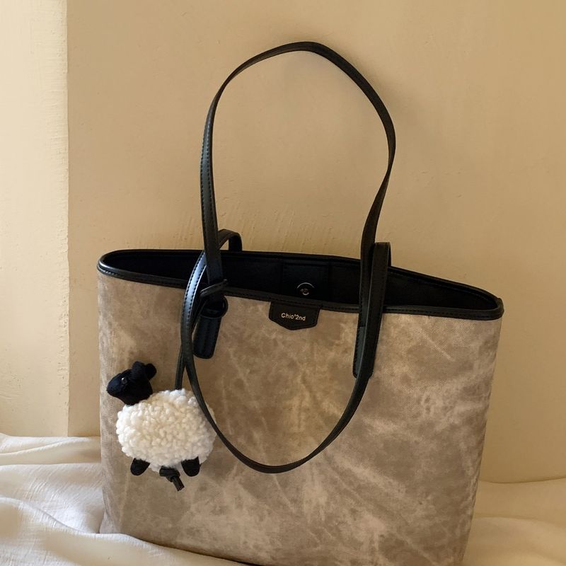 Style Little Sheep Market Tote For Women 2025 New Large Capacity Class Commuter Shoulder Bag_voghion.com