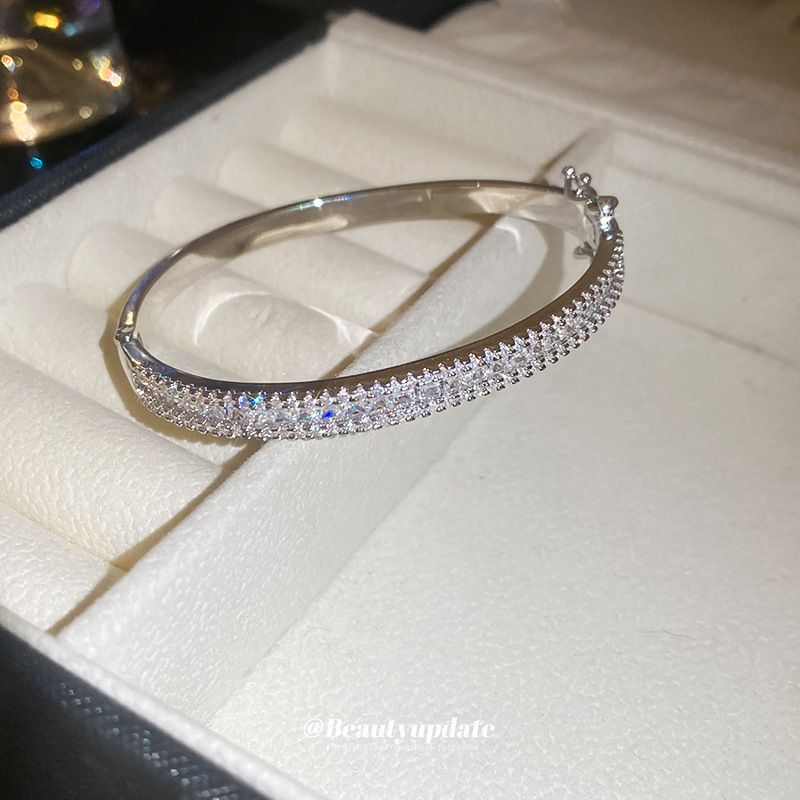 Fivela retangular de zircônia com personalidade feminina, temperamento simples e frio, pulseira de nicho e alta qualidade_voghion.com