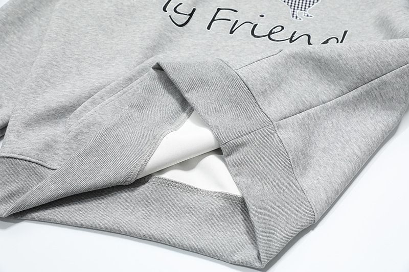Gemütlicher Kapuzenpullover mit Dackel-Stickerei – Übergroßes Unisex-Sweatshirt für Damen und Herren_voghion.com
