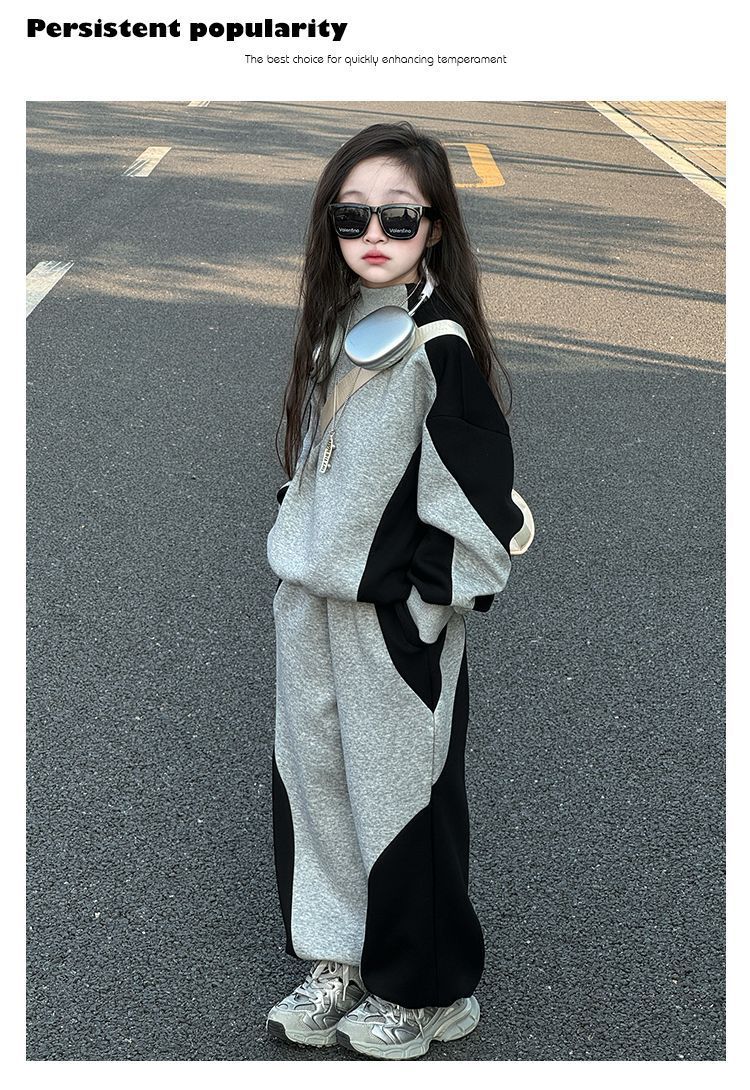 Girls' Suit Spring And Autumn 2025 New Older Children's Girls' Sportswear Teenagers' Children's Spring Sweater Two-piece Set_voghion.com