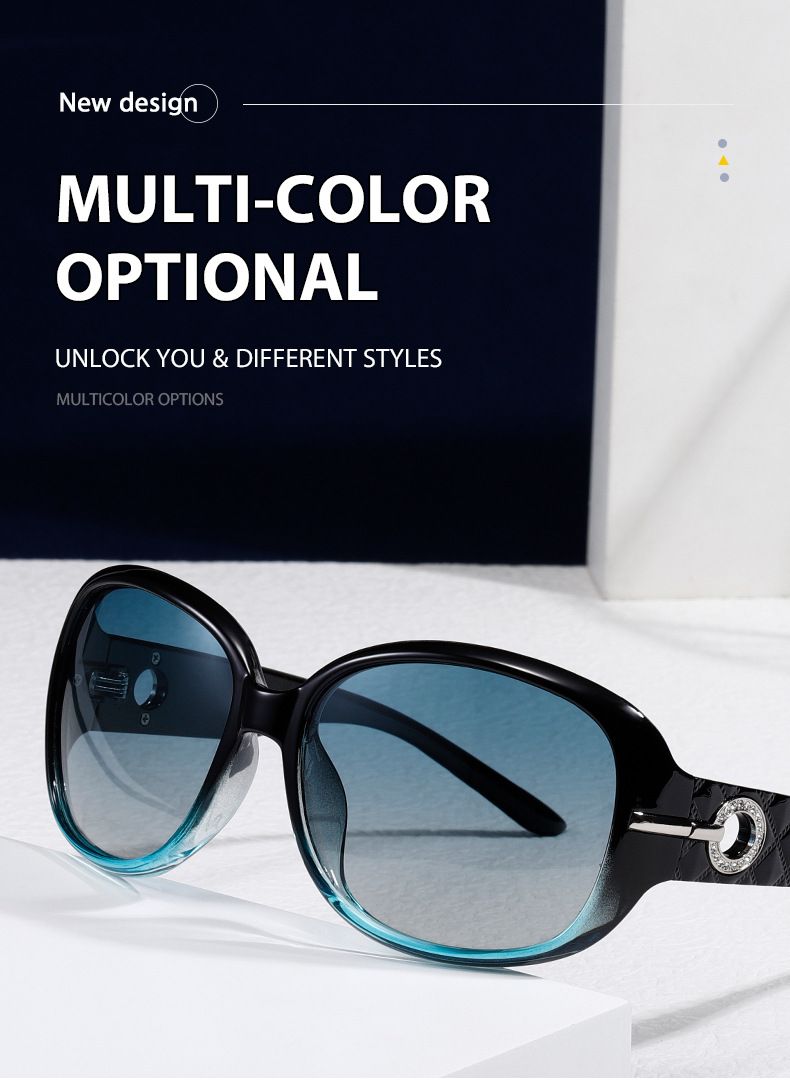 Polarized oversized women's square frame sunglasses fashion aunt anti-ultraviolet retro_voghion.com
