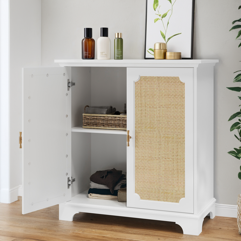 Credenza Mit Rattan-Dekortüren, Weinschrank, Konsolentisch Für Flur_voghion.com