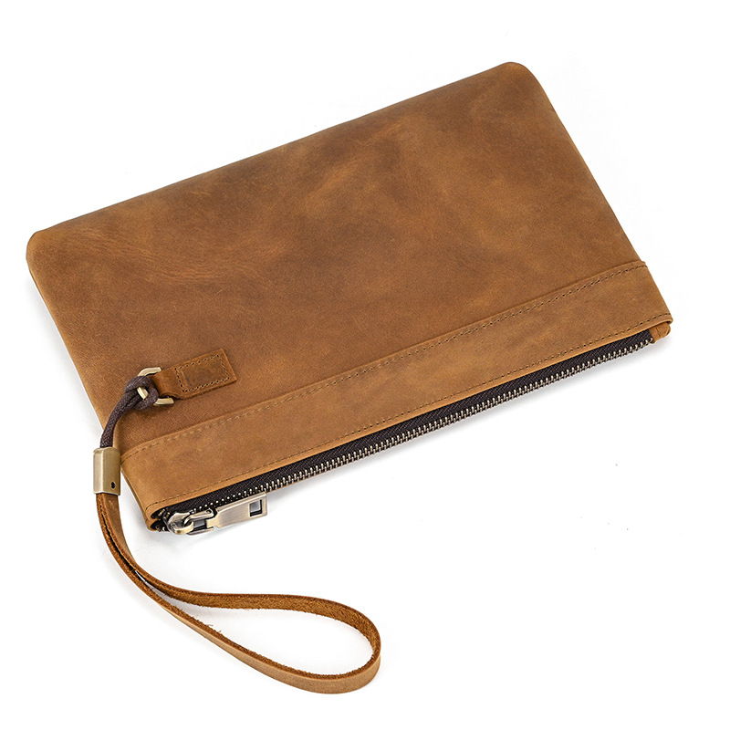 Borsa a tracolla da uomo, borsa da polso, borsa a tracolla retrò in pelle di cavallo pazzo, primo strato in pelle di vacchetta, borsa a tracolla da uomo, grande capacità, portafoglio in vera pelle_voghion.com