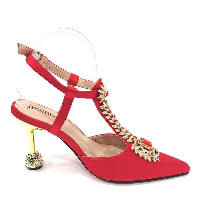 Venus Chan 2023 Italian Design Girly Style Pointed Toe Wedding Shoes And Bag, Full Diamond Decoration Metal Closure Bag_voghion.com