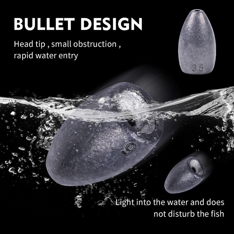 Texas Free Group Bullet Head Fishing Anti-Hook Bottom Lead Sinker Lure Accessories_voghion.com