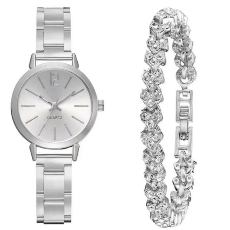 Bracciale alla moda sottile cinturino stretto in acciaio dorato al quarzo per donna quadrante studente orologio alla moda_voghion.com
