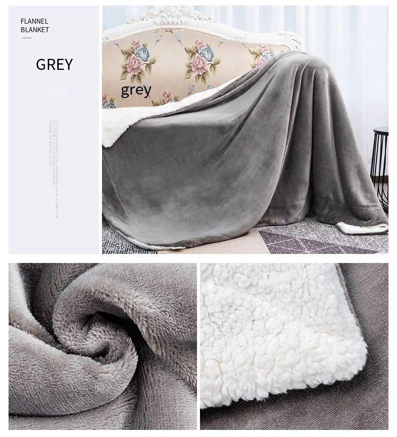 Popular Sherpa Lamb Fleece Blanket Thickened Double Flannel Blanket Spot_voghion.com