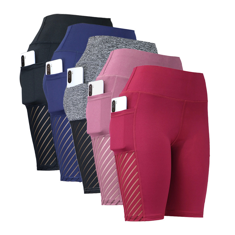 Pantaloni pentagonali in rete multicolore, nuovi ed estivi di qualità imbattibile, con tasche, pantaloni da yoga, vita alta elasticizzata e leggings per_voghion.com