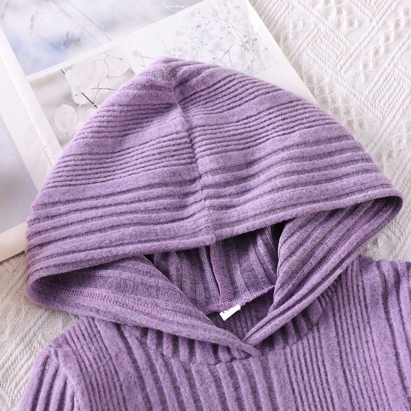 Anzug für Mutter und Kind, Mädchen, langärmelig, lässiger Strickpullover, mehrfarbig, ausgestellte Hose, Pullover, zweiteiliger Anzug_voghion.com