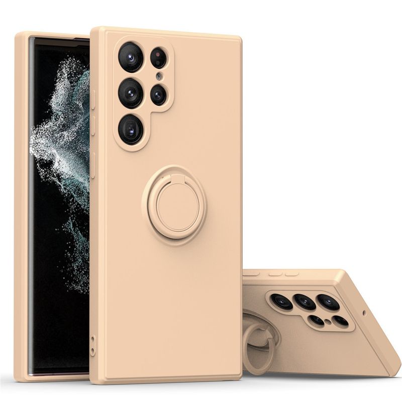 Custodia per cellulare adatta per Samsung S24 Custodia per cellulare con supporto ad anello in silicone ultra liquido S25/A54 Custodia protettiva anti-caduta S22_voghion.com