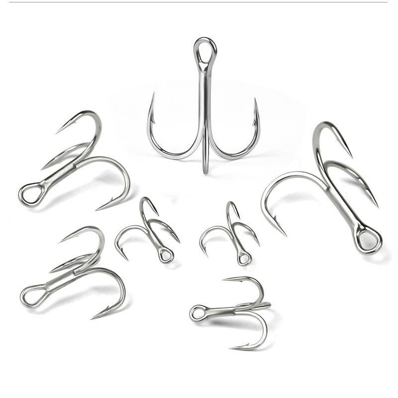 Lure Treble Bright Tin Fish With Barbs Triple Anchor Double Reinforced High Carbon Steel Bait Hook Fishing Gear_voghion.com