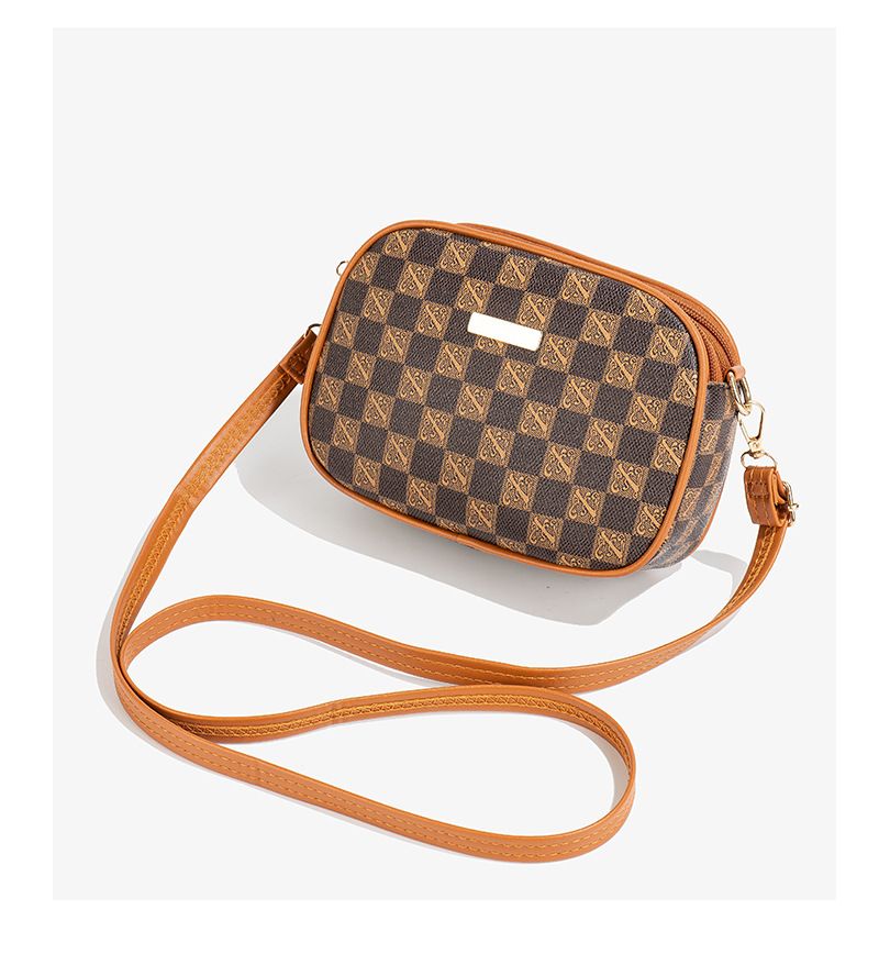 Kameratasche mit Vintage-Print für Damen – Umhängetasche mit drei Reißverschlüssen (geräumige Retro-Umhängetasche für den täglichen Weg zur Arbeit)_voghion.com