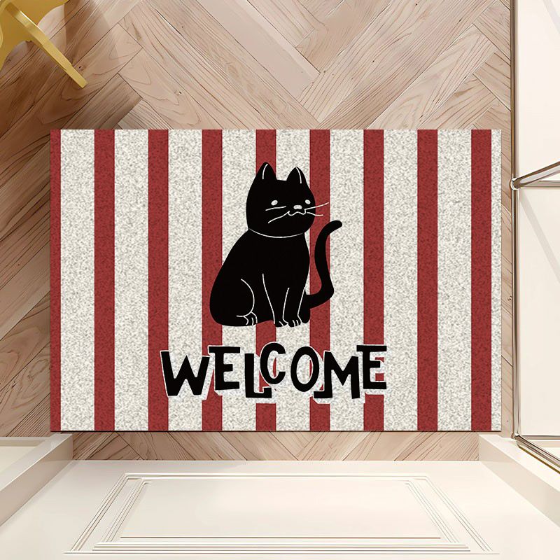 Tappetino per porta d'ingresso con anello metallico per porta di celebrità di Internet, tappetino per porta per la casa, tappeto per esterni, resistente allo sporco, lavabile e tagliabile_voghion.com