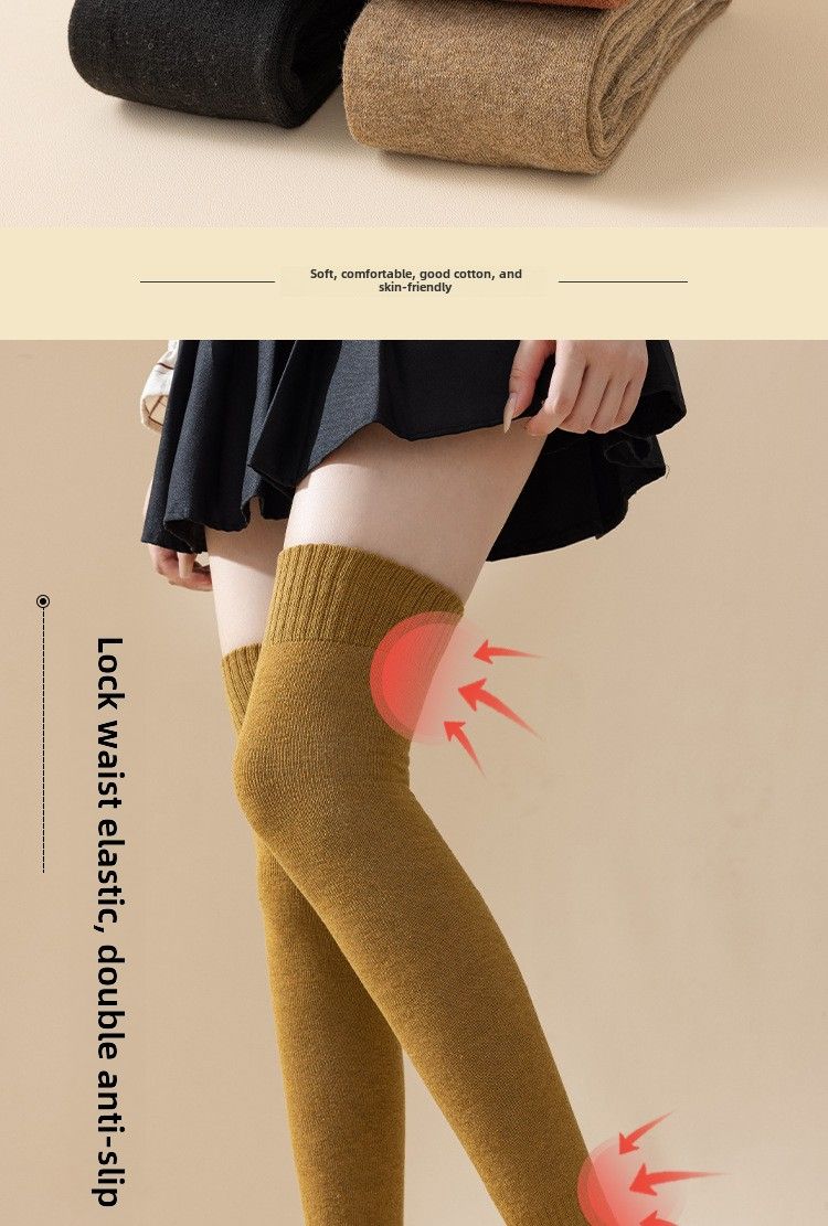 Verdickte, warme Overknee-Frottee-Socken für Damen im Winter, plus schlankmachende, formgebende, elastische Strümpfe von Veet_voghion.com