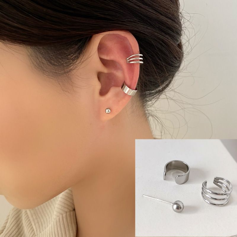 Elegante, modische, einfache Multi-Creolen-Manschetten für Frauen ohne Piercings im Hong Kong-Stil, coole Ohrknochenclips, Forest-Serie_voghion.com