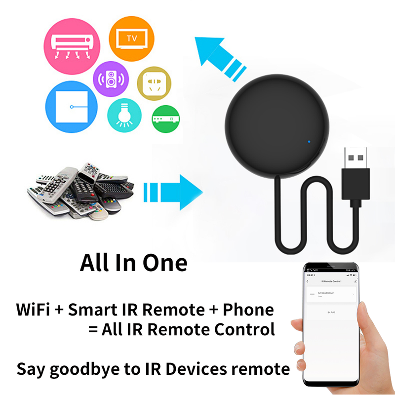 For Tuya WiFi IR Remote Control Smart Universal for TV Air Conditioner Alexa Remote Control Work with Google Home Yandex Google_voghion.com