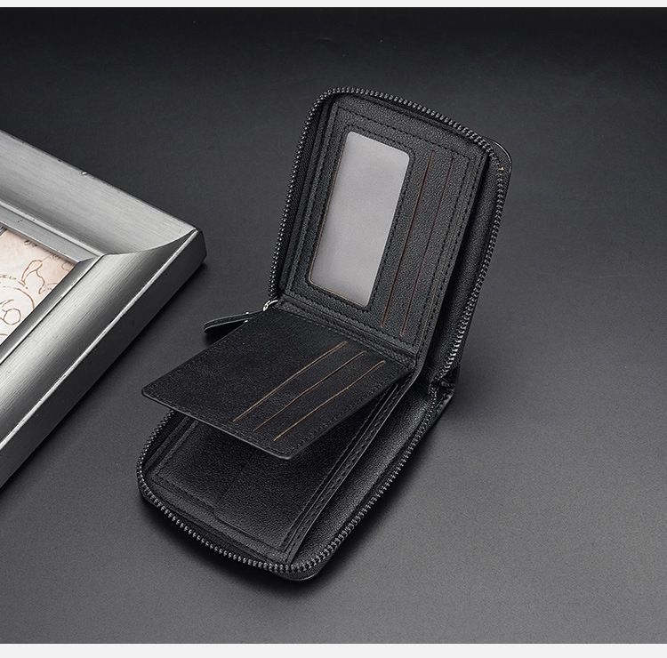 Men's Wallet Card Cases Wallet Men's Short Style Men's Retro Multi-function Anti-theft Swipe Clip Zipper Change_voghion.com
