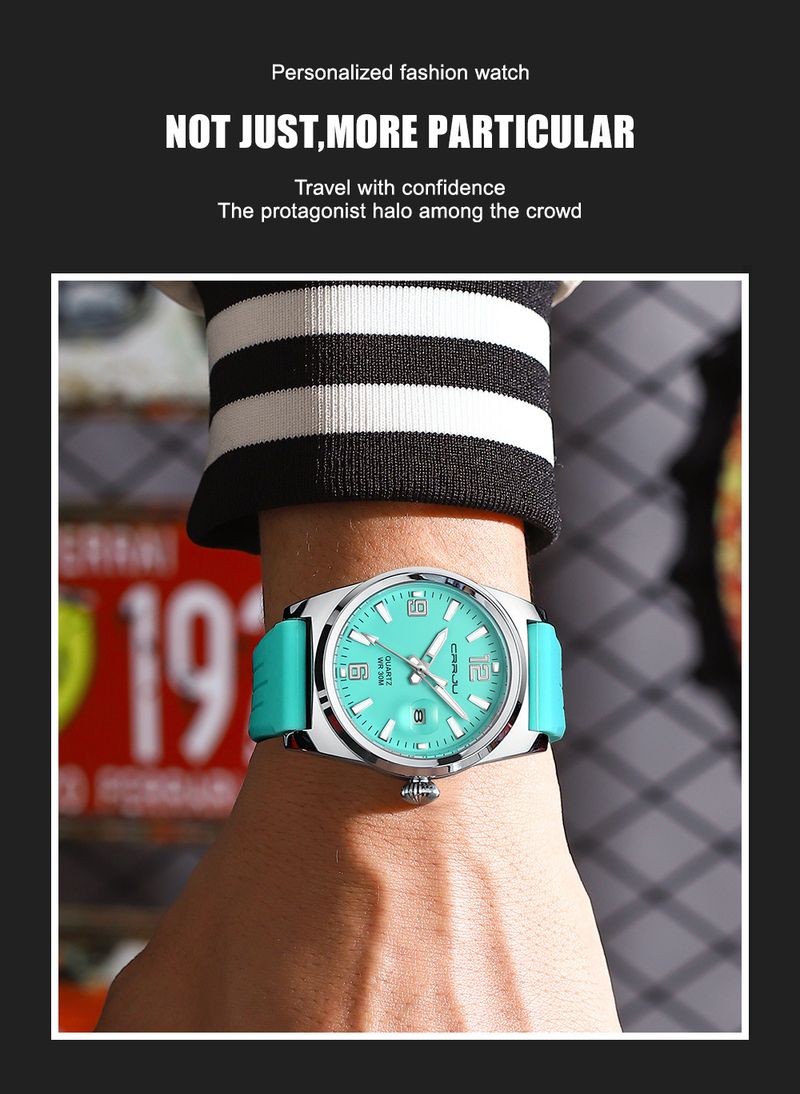 Runde Kalenderuhr für Herren und Damen mit wasserdichtem Silikonarmband, minimalistisches Design, Uhr im Freizeit- und Business-Stil_voghion.com
