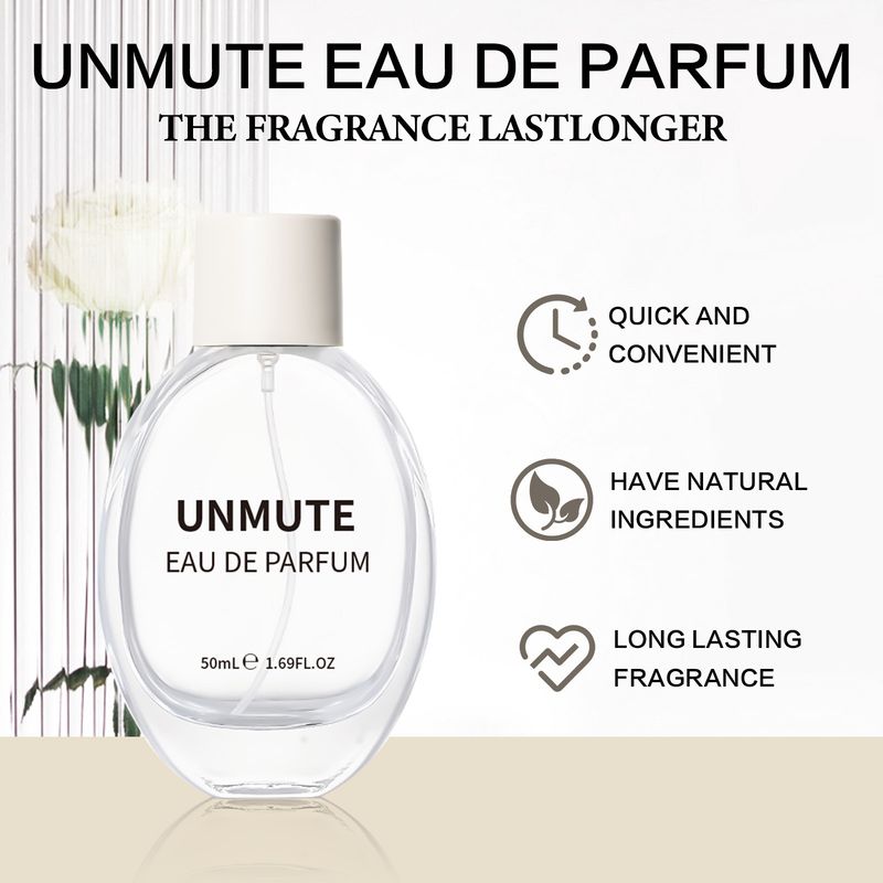 Neues, unbeschriftetes UNMUTE-Parfüm, frischer, eleganter, lang anhaltender Duft, lebendig, erfrischend, 50 ml_voghion.com