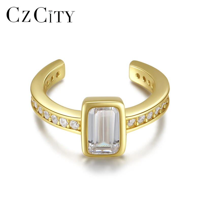 Mode Exquisite Stempel Gold Farbe 1PC Zirkonia Clip Auf Ohrringe für Frauen Ohr Manschette Ohne Piercing Mädchen Schmuck_voghion.com
