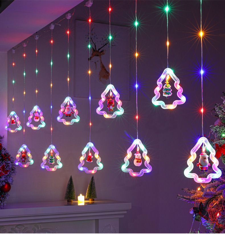 Guirnalda de luces navideñas de 120 LED con control remoto, alimentada por USB, para decorar copos de nieve y árboles en interiores._voghion.com