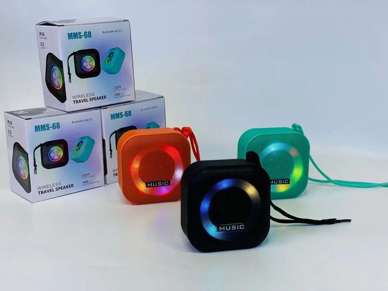 MMS-68 Colorful Light Bluetooth Speaker RGB Luminous Audio Outdoor Mountaineering Rope Bicycle Pendant Company Gift_voghion.com