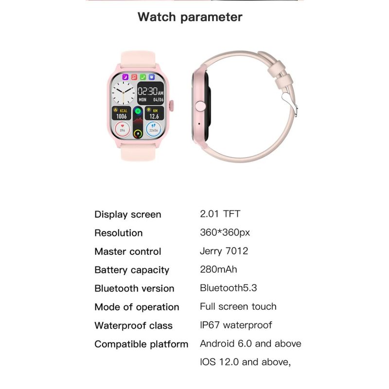 1PC Bluetooth calling, smartwatch, touch dialing, music, fitness tracker, sports watch_voghion.com