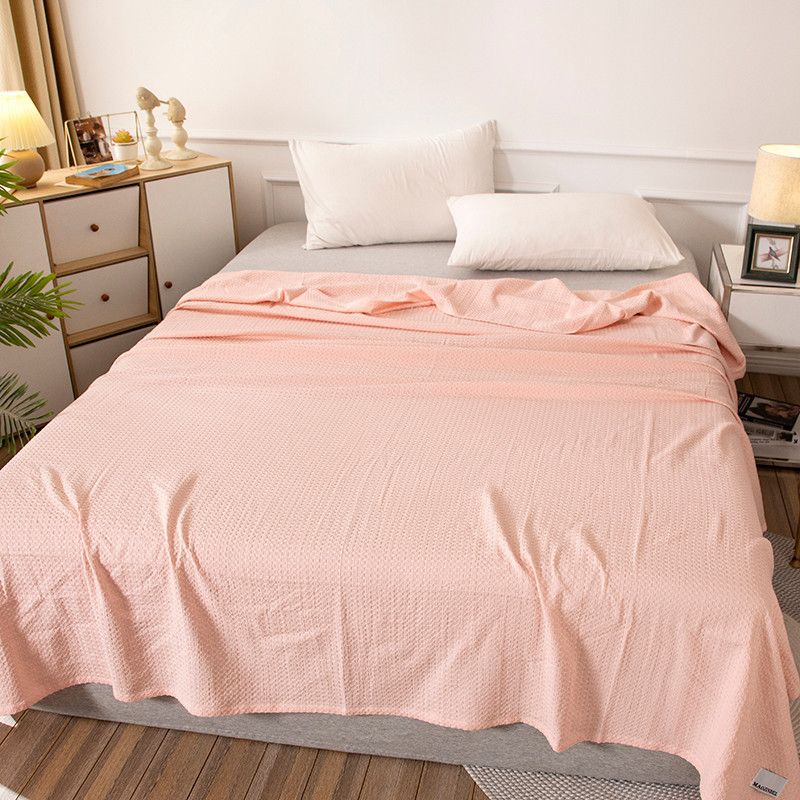 Waffelgewebe-Decke aus 100 % Baumwolle – Sommer-Überwurf für Sofa/Bett, vielseitig verwendbar, leichter Bezug für Nickerchen, Reisen und Klimaanlage_voghion.com