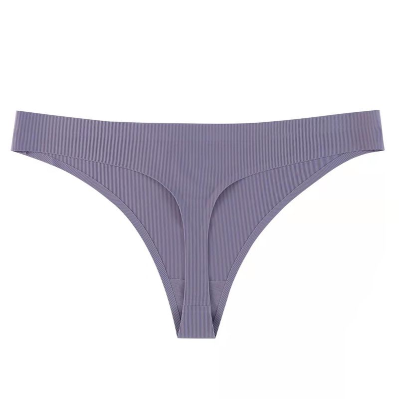 2025d Minimalist One-Piece Seamless Sports Yoga Ice Silk Ribbed Cotton Crotch Low-Waist Thong For Women_voghion.com