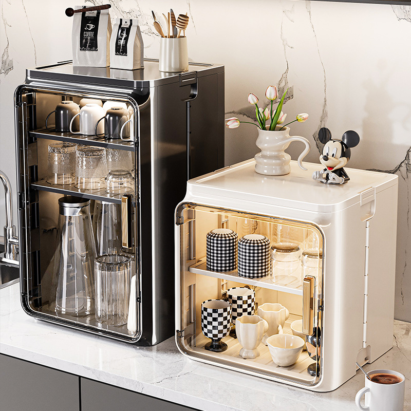 Dustproof Desktop Water Holder Tea Set Storage Box Coffee Mug Draining Cup Rack_voghion.com