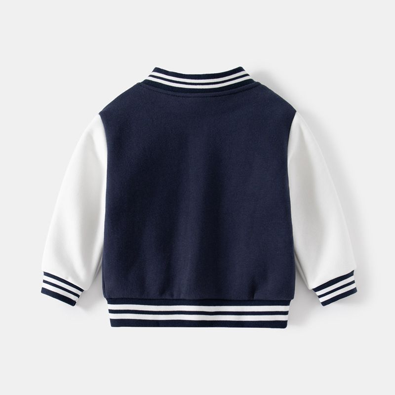 Abbigliamento per bambini coreano all'ingrosso, giacca da baseball per ragazzi, giacca spessa per bambini, camicia con cerniera per bambini, vestiti ricamati con lettere_voghion.com