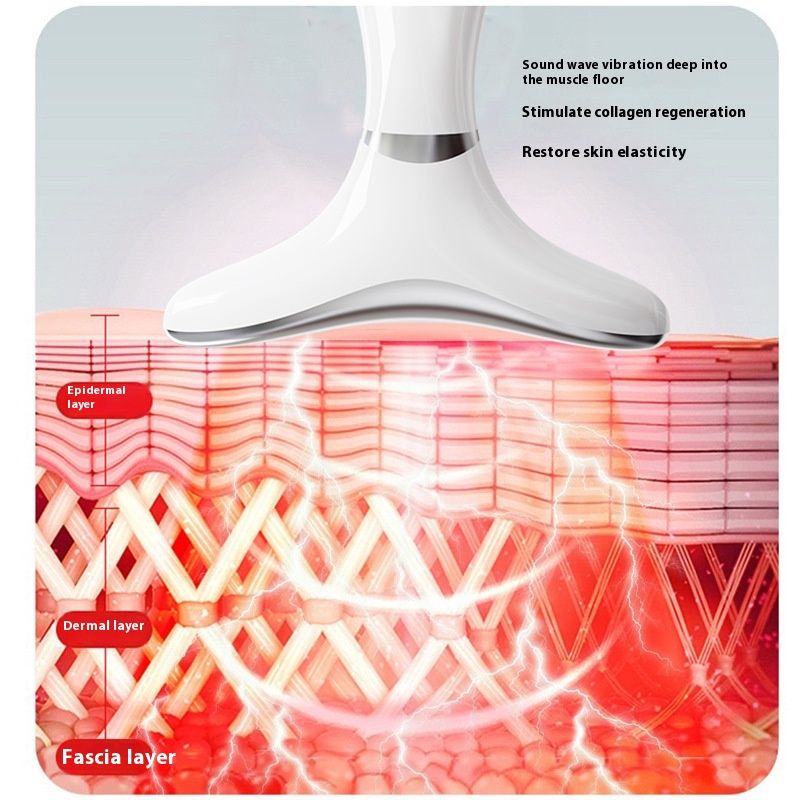 Nuevo instrumento de masaje doméstico para embellecer el cuello, luz de color EMS, tres modos y nueve velocidades para debilitar las líneas del cuello_voghion.com