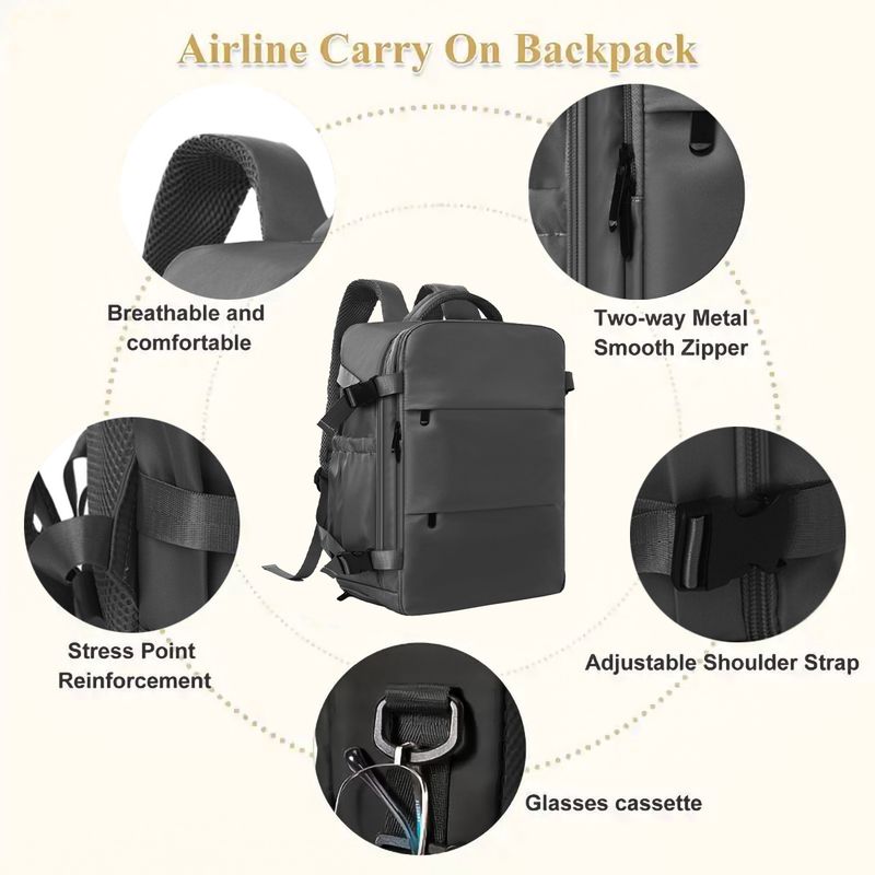 LazyZoom Feihong Large Capacity Multifunctional Backpack School Travel Luggage Bag_voghion.com
