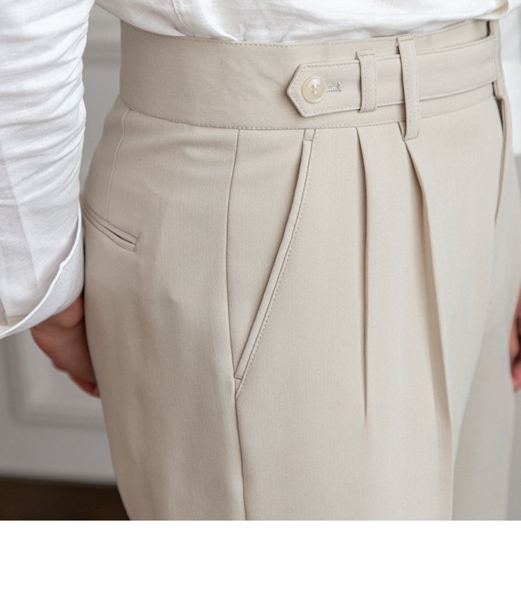 Herrenbekleidung Neue Frühlings- und Herbst-Britische Herren-Freizeithose zum Pendeln mit Anti-Falten-Neun-Punkt-Hose All Match Retro-Designer-Nischen-Trendhose_voghion.com