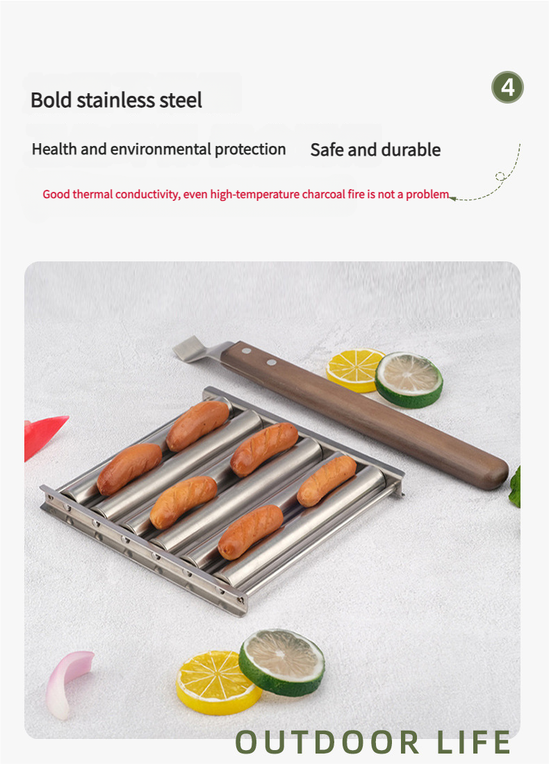 Griglia per hot dog da esterno in acciaio inossidabile, rimovibile e girevole, con griglia per salsicce_voghion.com