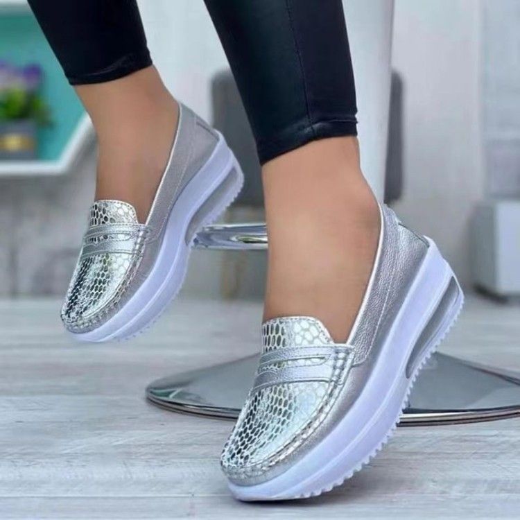 New Casual Single For Women In Autumn, Solid Color, Round Toe, Low Top, Belt Buckle, Soft Sole, Work Shoes, Bean Shoes_voghion.com