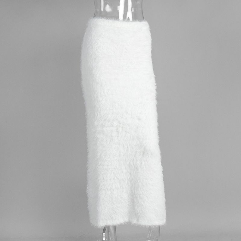 Gonna midi lunga e calda in maglia stampata con bottoni, autunno inverno 2025, per donna, antirughe, sinonimo di capo d'abbigliamento_voghion.com