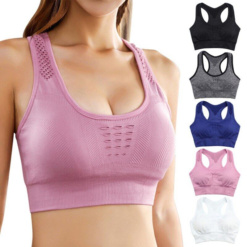 SUPERFLOWER Reggiseno Fiess da donna con scollo a U senza anello in acciaio Canottiera intima traspirante cava antiurto Taglie forti_voghion.com