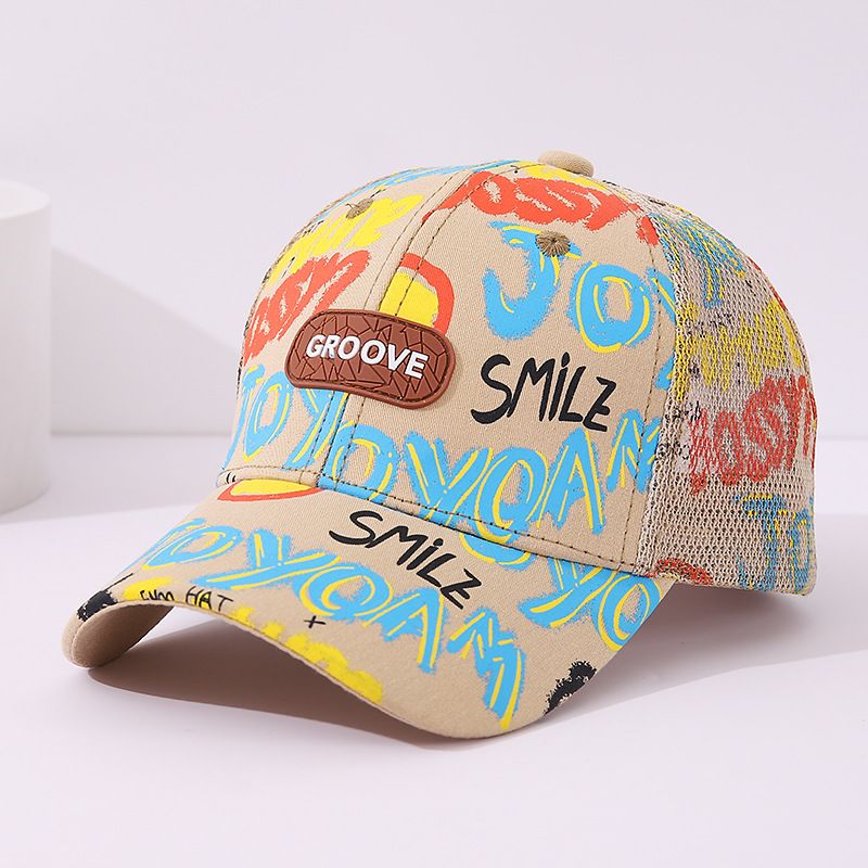 Sommer Neue Mode Graffiti Net Baseball Männer und Frauen Mittleren alters Kinder Freizeit Sonnencreme Entenzunge Hut_voghion.com