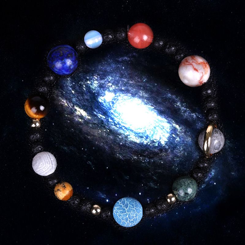 Charm Bracelets Blue Sandstone Universe Starry Sky Bracelet Galaxy Solar System Volcanic Stone Beaded Bracelet_voghion.com