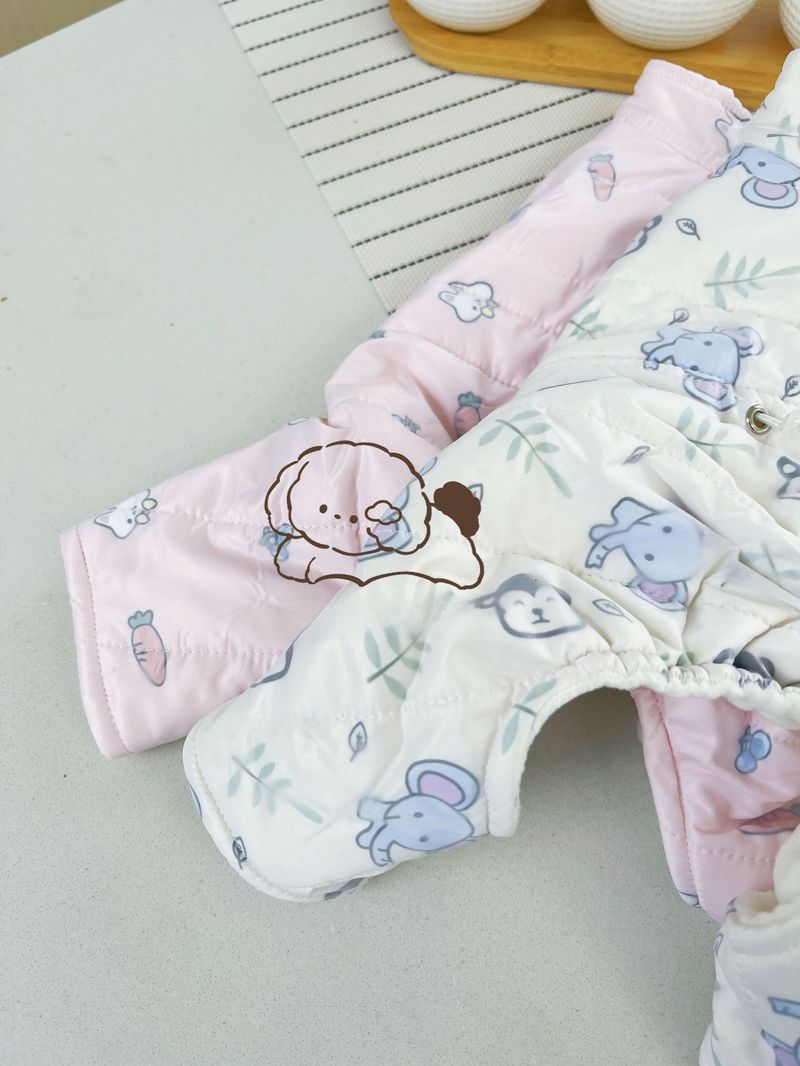 Pantaloni a quattro zampe con stampa di piccoli animali, impermeabili, a doppio strato, per autunno e inverno, carini, morbidi, foderati in pile, comodi e caldi_voghion.com