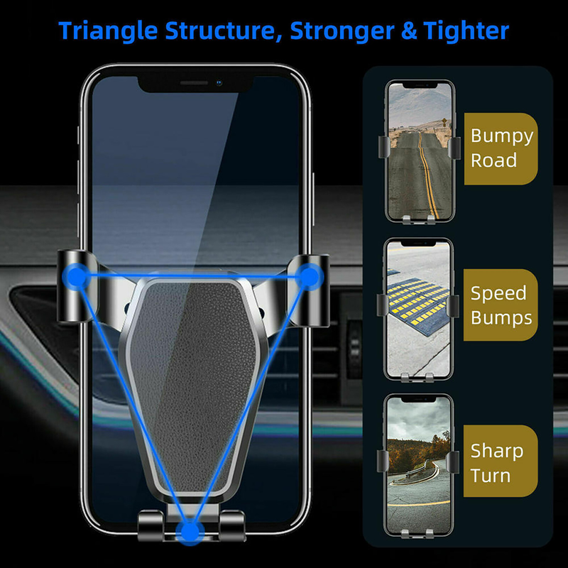 Fuzhongfu Phone Mount Air Vent Clip Triangle Stability Sturdy Gravity Car Phone Holder for Car_voghion.com