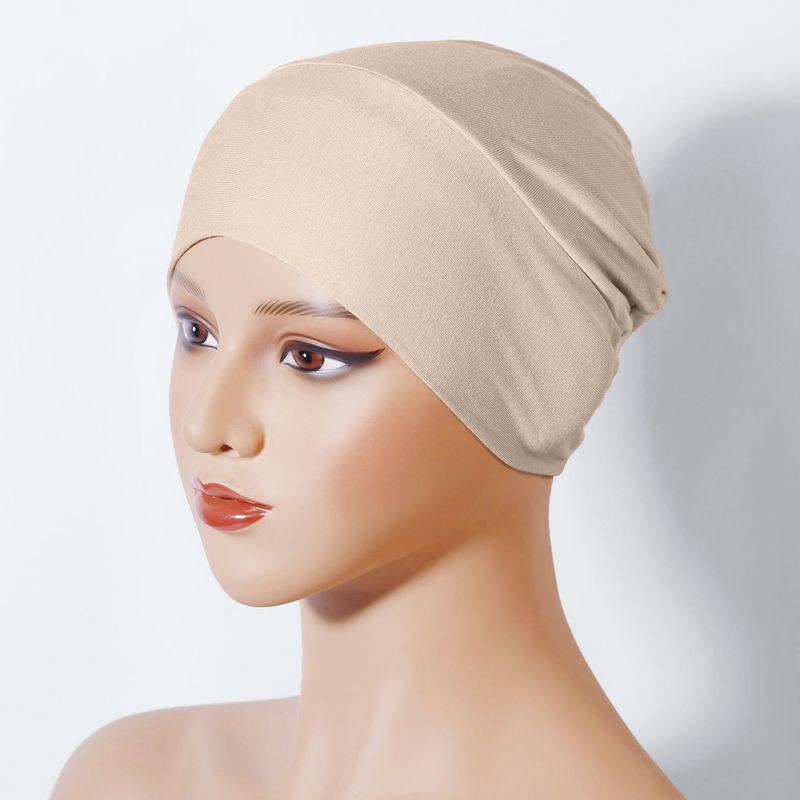 Turban Hat For Women, Mercerized Cotton Bottoming Small Hat, Muslim Pullover Hat That Can Hide Hair, Elastic Hat, High Elasticity And No Balling_voghion.com