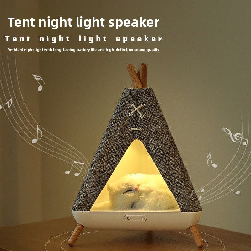 C37 Tent Night Bedroom Bedside USB Rechargeable Sleep Companion Light Bluetooth Speaker LED Table Lamp_voghion.com