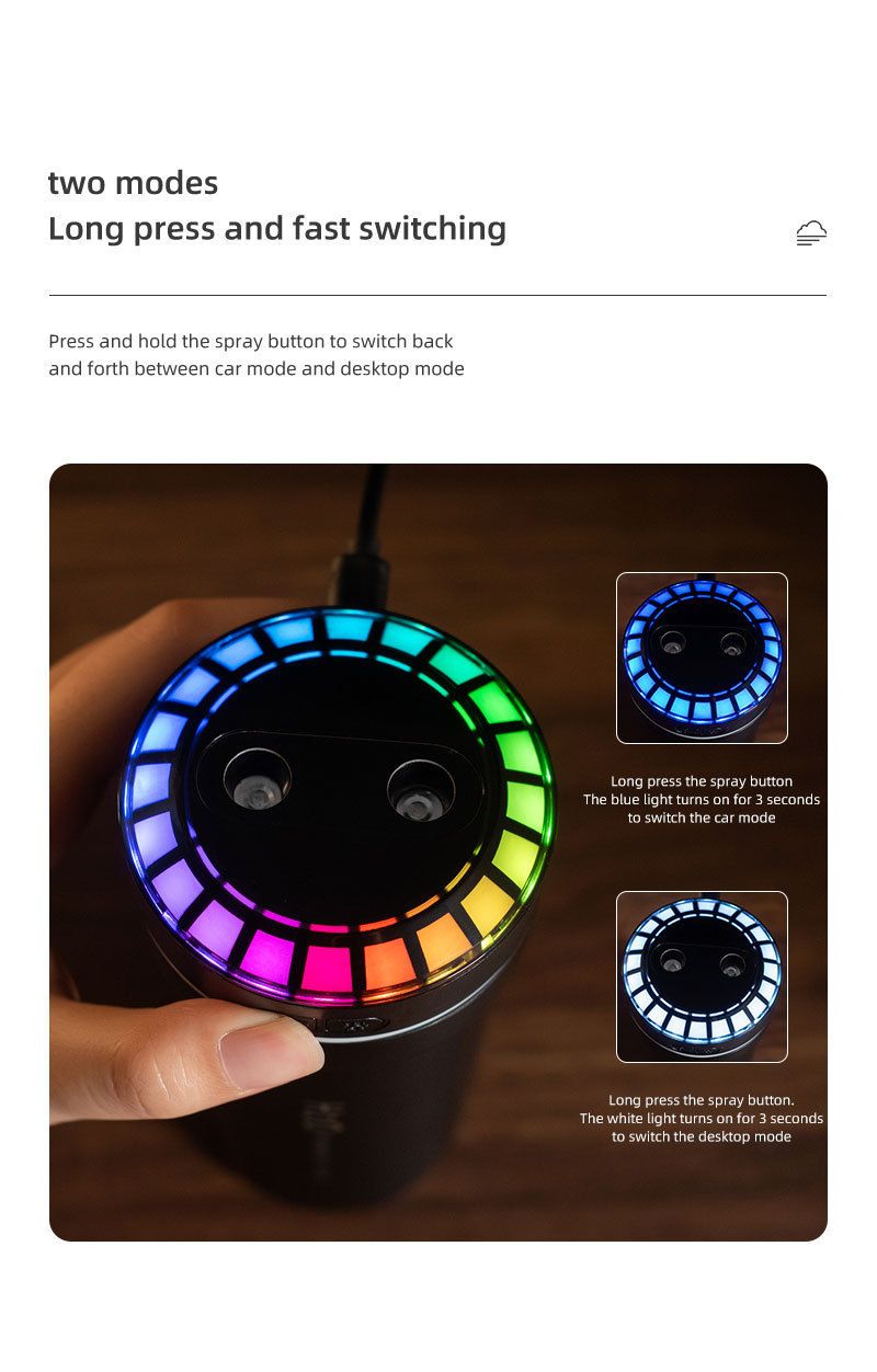 produto quente carro umidificador RGB som captador voz ritmo controlado atmosfera luz colorido aromaterapia spray atomizador_voghion.com