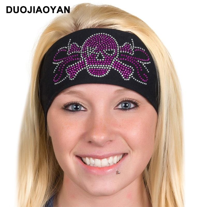 Fascia elastica con logo stampato a caldo personalizzato europeo e americano con fascia per capelli con bordo largo e strass a stella lunare_voghion.com