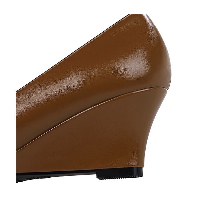 High heels shallow cut pointy pedicure party women's single-shoe wedges for women_voghion.com