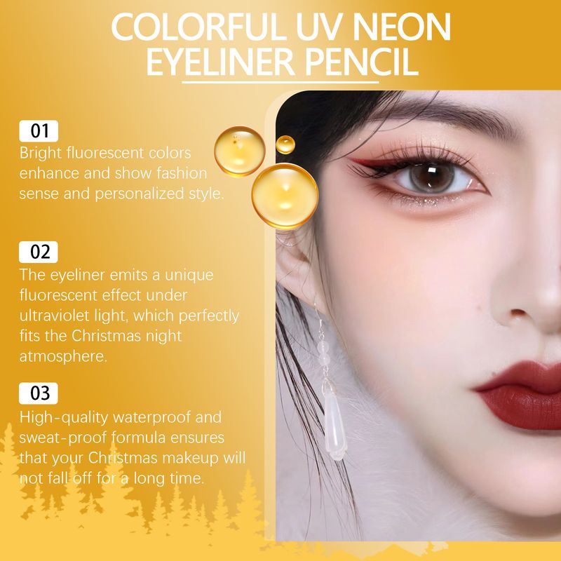 Eelhope Christmas Neon Liquid Smooth Moisturizing Non-Fading Colourful Eyeliner_voghion.com