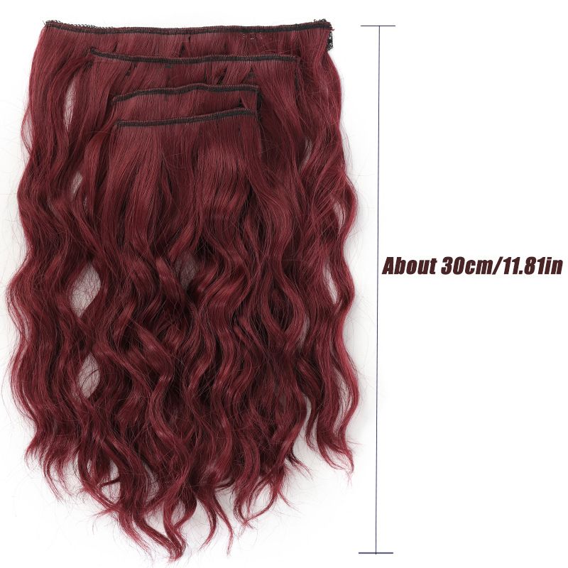 Short Water Wavy Hair extensions 4-piece set 30cm130g synthetic wig extensions for women_voghion.com